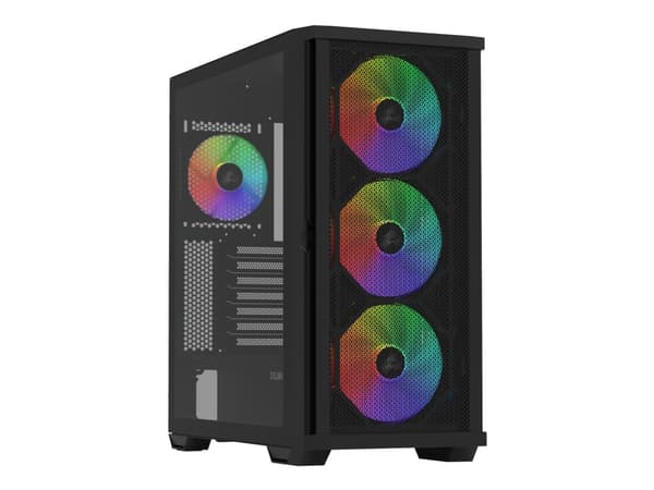 Zalman Z10 PLUS - Mid tower - ATX - genomskinlig sidopanel (härdat glas) - ingen strömförsörjning (ATX12V) - USB/ljud Svart