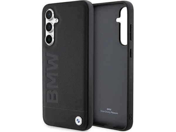 Alkuperäinen BMW BMHCS23FESLLBK etupaneelin kotelo Samsung S23 FE (nahka Hot Stamp / musta)