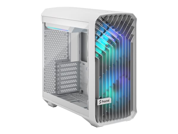 Fractal Design Torrent Compact - Tower - utökad ATX - genomskinlig sidopanel (härdat glas) - ingen strömförsörjning (ATX) - white RGB clear tint - US