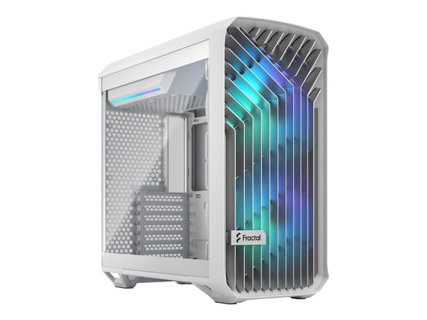 Fractal Design Torrent Compact - Tower - utökad ATX - genomskinlig sidopanel (härdat glas) - ingen strömförsörjning (ATX) - white RGB clear tint - US Vit
