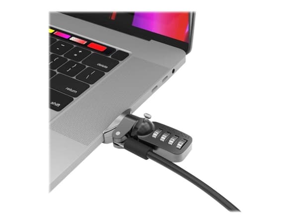 Compulocks Ledge Lock -sovitin MacBook Prolle 16" (2019), jossa yhdistelmäkaapelilukko - Adapteri paikan lukitsemiseen turvallisuuden takaamiseksi -