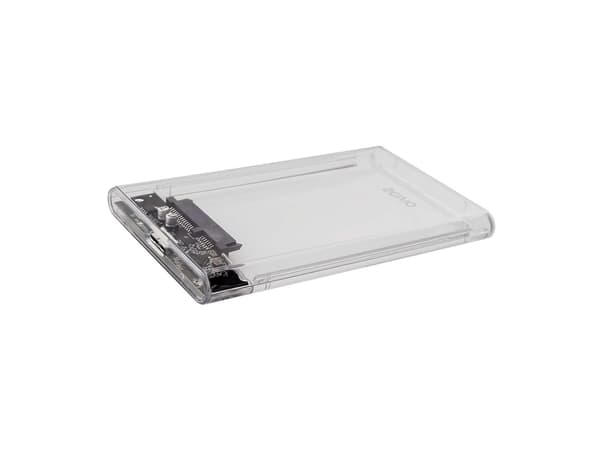 Savio AK-66, HDD/SSD-kabinett, 2.5", SATA, Serial ATA II, Serial ATA III, 5 Gbit/s, USB-tilkobling, Sort, Gjennomsiktig