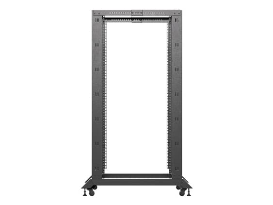 Lanberg - Rack öppen ram - 600 x 1000 mm - 4 stolpar - fristående, golvstående - svart, RAL 9004 - 32U - 19"