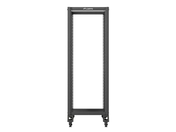 Lanberg - Rack öppen ram - 600 x 1000 mm - 4 stolpar - fristående, golvstående - svart, RAL 9004 - 32U - 19"