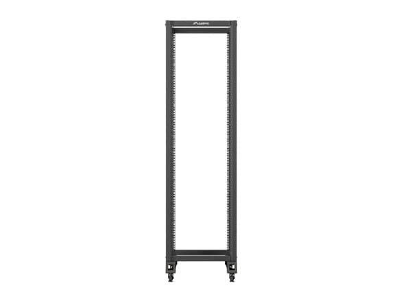 Lanberg - Rack åpen ramme - 600 x 1000 mm - fritt stående, står på gulv - svart, RAL 9004 - 42U - 19"