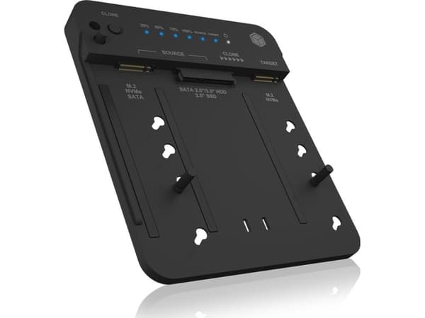 ICY BOX IB-2913MCL-C31 - HDD / SSD-dokkestasjon - 2,5" / 3,5" delt - SATA - USB 3.2 (Gen 2) - svart