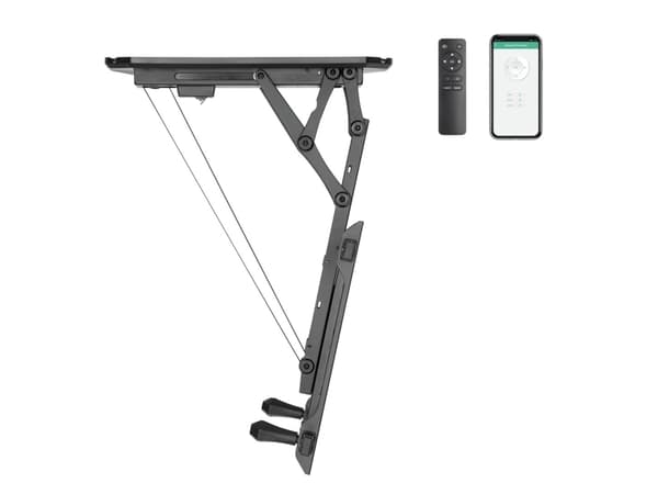 Maclean elektrisk loftbeslag til TV, TUYA-støtte, max VESA 600x400, til skråvægge, fjernbetjening, 32"-70", 35 kg, MC-880T