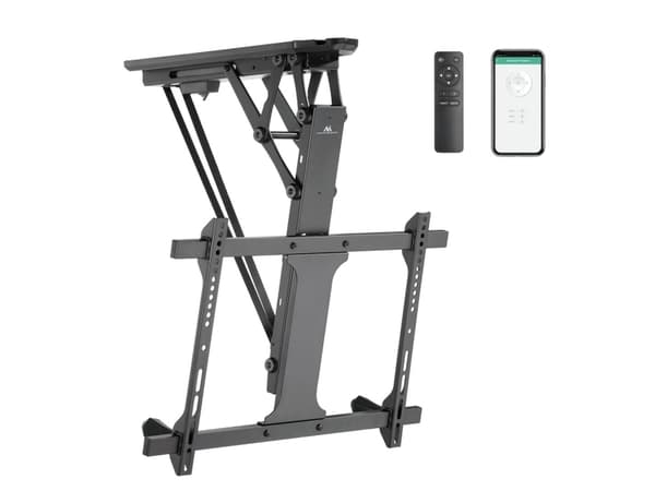 Maclean elektrisk loftbeslag til TV, TUYA-støtte, max VESA 600x400, til skråvægge, fjernbetjening, 32"-70", 35 kg, MC-880T