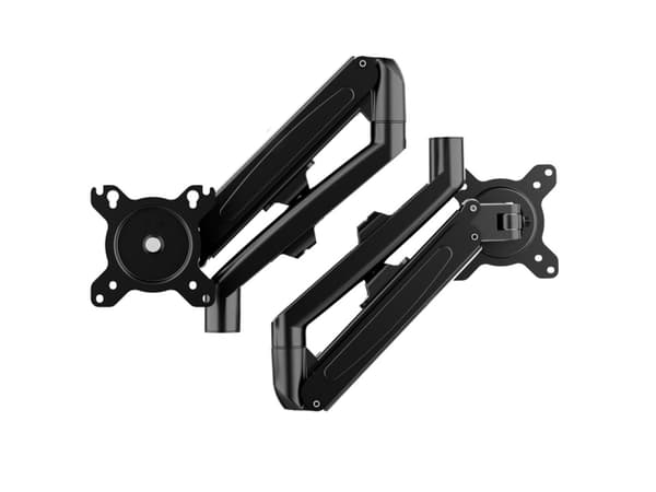Montering til 2 Maclean-skærme, gasfjeder, 13"-27", 7 kg, sort, MC-861N