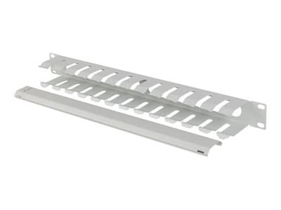 Lanberg - Rackkabelorganisator - metal, type A - gray (RAL 7035) - 1U - 19"