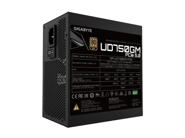 Gigabyte UD750GM PG5 - Strømforsyning (intern) - ATX12V 3.0/ EPS12V - 80 PLUS Gold - AC 100-240 V - 750 watt - aktiv PFC