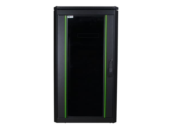 LOGON RDL20U66BL, Itseseisova teline, 20U, 600 kg, Näppäinlukko, Säädettävät jalat, Tehostunut kaapelinhallinta