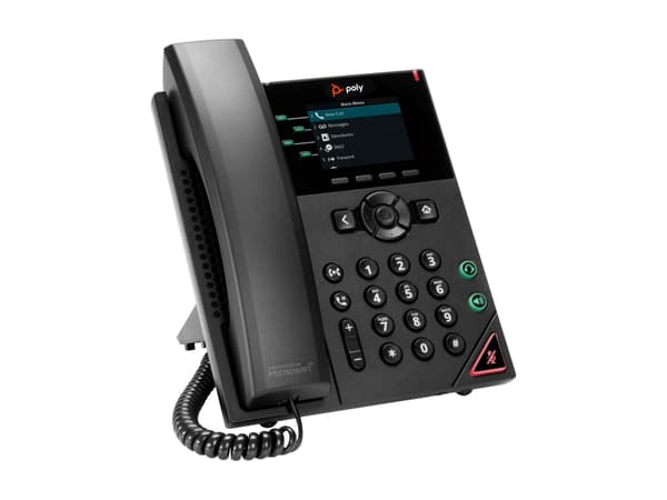 Poly VVX 250 - VoIP-telefon - treveis anropskapasitet - SRTP, SIP, SDP, RTP - 4 linjer - svart