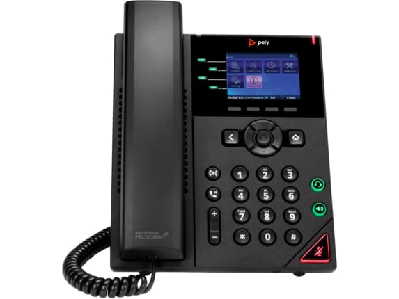 Poly VVX 250 - VoIP-telefon - treveis anropskapasitet - SRTP, SIP, SDP, RTP - 4 linjer - svart
