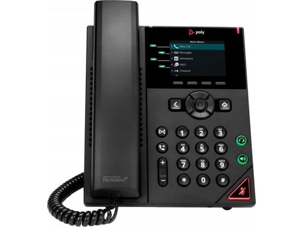 POLY VVX 250 4-Line IP Phone and PoE-enabled, IP Phone, Black, Wired handset, 4 lines, LED, 7.11 cm (2.8")