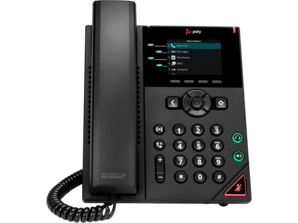 POLY VVX 250 4-Line IP Phone and PoE-enabled, IP Phone, Black, Wired handset, 4 lines, LED, 7.11 cm (2.8")
