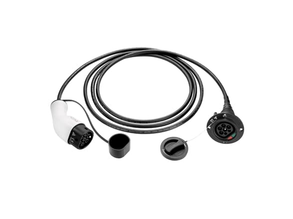 EV+ ladekabelforlenger Type 2 32A 3-fase 5m | EV+ | EV-CB-EXT-T2-32-3P-W-5m | EV+ ladekabelforlenger Type 2 32A 3-fase | 5 meter