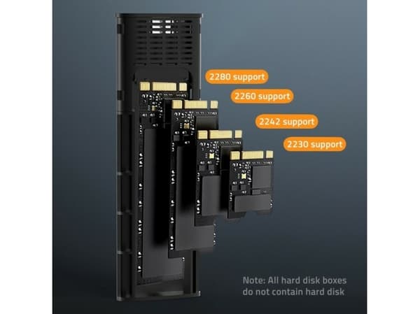 Qoltec NV2271 - Drevkabinett - SSD, SATA, 2TB - M.2 - M.2 NVMe Card / PCIe (NVMe) - USB-C 3.1 (Gen 2) - grå