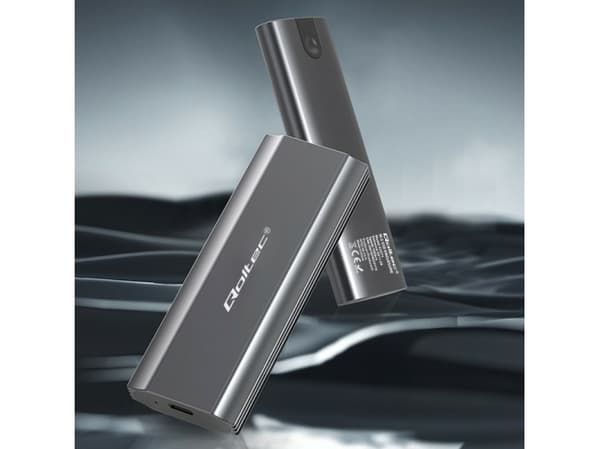 Qoltec NV2271 - Drevkabinett - SSD, SATA, 2TB - M.2 - M.2 NVMe Card / PCIe (NVMe) - USB-C 3.1 (Gen 2) - grå