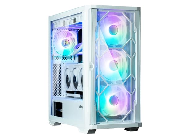 Zalman Z10 DUO - Mid tower - ATX - sidepanel med vindu (herdet glass) - ingen strømforsyning (ATX) - hvit - USB/lyd