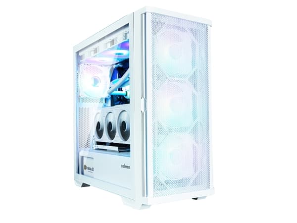 Zalman Z10 DUO - Mid tower - ATX - sidepanel med vindu (herdet glass) - ingen strømforsyning (ATX) - hvit - USB/lyd