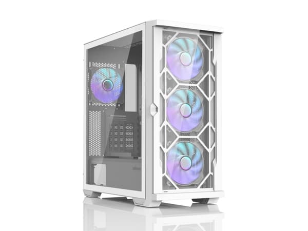 Zalman Z10 DUO - Mid tower - ATX - sidepanel med vindu (herdet glass) - ingen strømforsyning (ATX) - hvit - USB/lyd