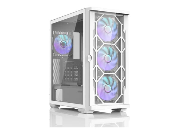 Zalman Z10 DUO - Mid tower - ATX - sidepanel med vindu (herdet glass) - ingen strømforsyning (ATX) - hvit - USB/lyd