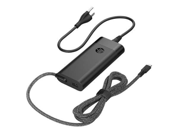 HP 110W Laptop Charger - Strömadapter - USB-C - AC 115/230 V - 110 Watt - utgångskontakter: 2 - Europa - svart Svart