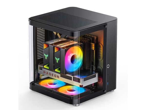 Jonsbo TK-1 2.0, Mini Tower, PC, Sort, ITX, Micro ATX, Stål, Herdet glass, Spilling