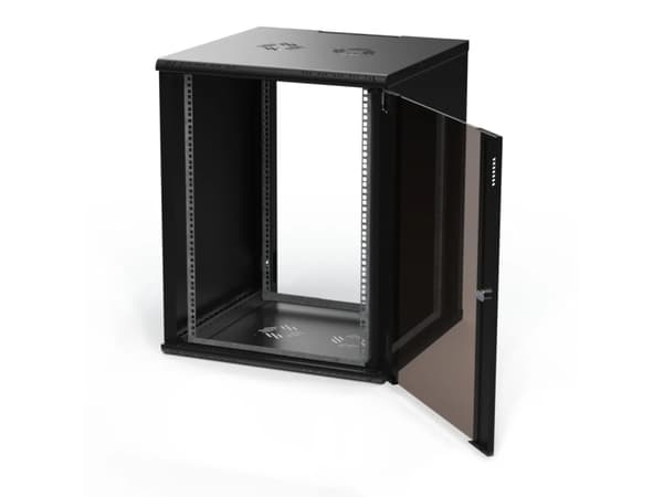 Extralink Premium, Väggmonterad rack, 15U, 70 kg, Knapplås, Svart