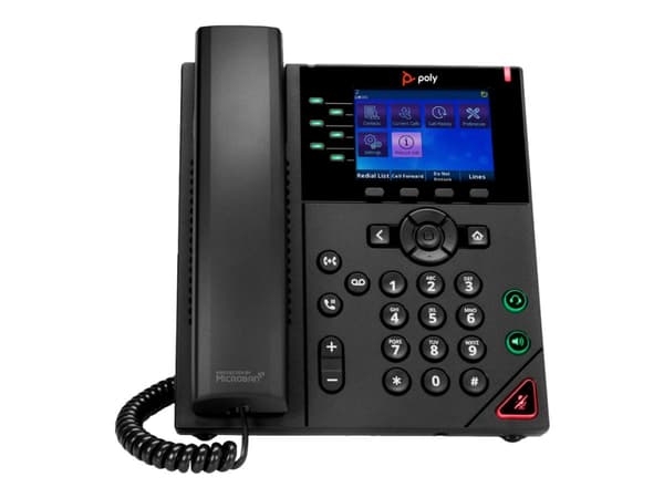 Poly VVX 350 - VoIP-telefon - 3-veis samtalekapasitet - SIP, SDP - med 6 linjer - 24 linjer - svart Sort