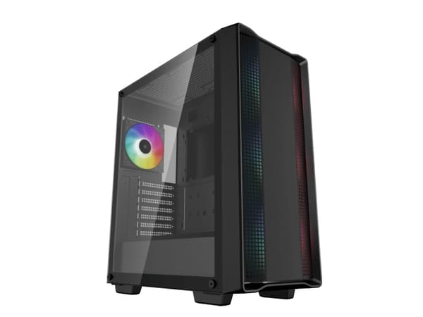 DeepCool CC560 ARGB V2 - Mid tower - ATX - sidepanel med vindu (herdet glass) - ingen strømforsyning (ATX / PS/2) - svart - USB/lyd