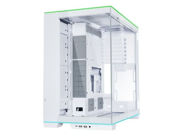 Lian Li O11 Dynamic Evo RGB - Tower - utvidet ATX (E-ATX) - sidepanel med vindu (herdet glass) - ingen strømforsyning (ATX) - hvit - USB/lyd