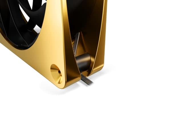 Alphacool 13854, Fan module, Plastic, Black, Gold, 4-pin, 1 fan(s), 12 cm