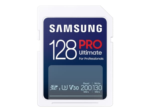 Samsung PRO Ultimate MB-SY128S - Flashminnekort - 128 GB - Video Class V30 / UHS-I U3 - SDXC UHS-I - hvit