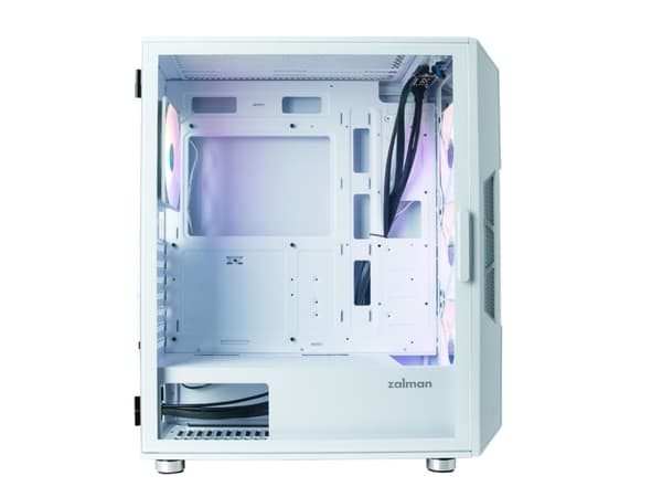 Zalman i3 NEO - Mid tower - ATX - genomskinlig sidopanel (härdat glas) - ingen strömförsörjning - vit - USB/ljud