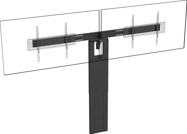 Vision VFM-F51/D, 139,7 cm (55"), 2,18 m (86"), 300 x 300 mm, 800 x 600 mm, Aluminium, Stål, Sort