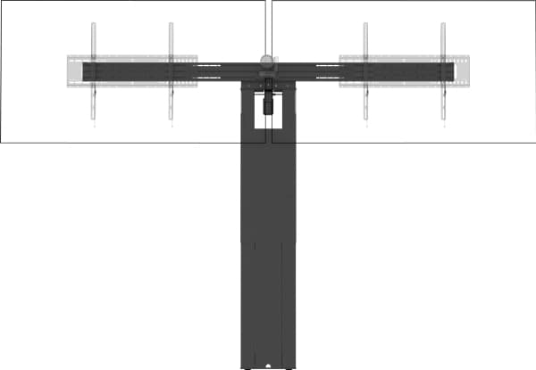 Vision VFM-F51/D, 139,7 cm (55"), 2,18 m (86"), 300 x 300 mm, 800 x 600 mm, Aluminium, Stål, Sort