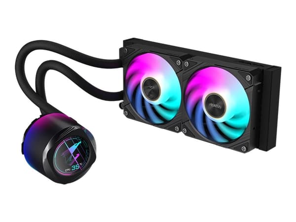 AORUS WATERFORCE X II 240 - Kylsystem med vätska till processorn - (för: AM4, TR4, LGA1200, LGA1700, AM5, LGA115x Socket, sTR5) - kopparbas - 120 mm Svart