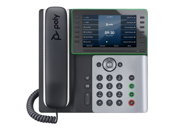 Poly Edge E550 - VoIP-telefon med anrops-ID/samtale venter - treveis anropskapasitet - SIP, SDP - midnattsblå, hvit