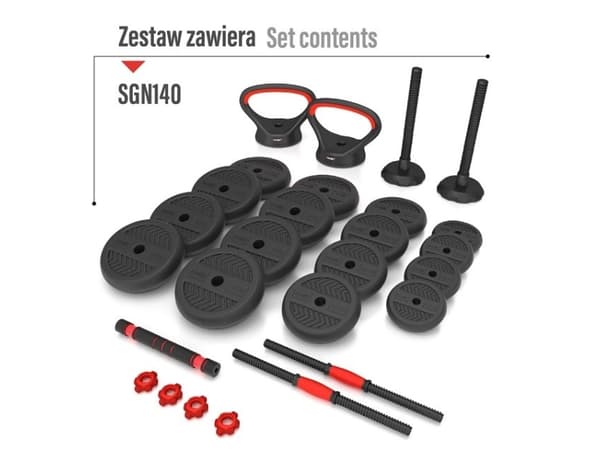 6IN1-PAINOSARJA HMS SGN140 (KÄSIPAINO, KÄSIPAINO JA KAHVAKUULA) 40 KG