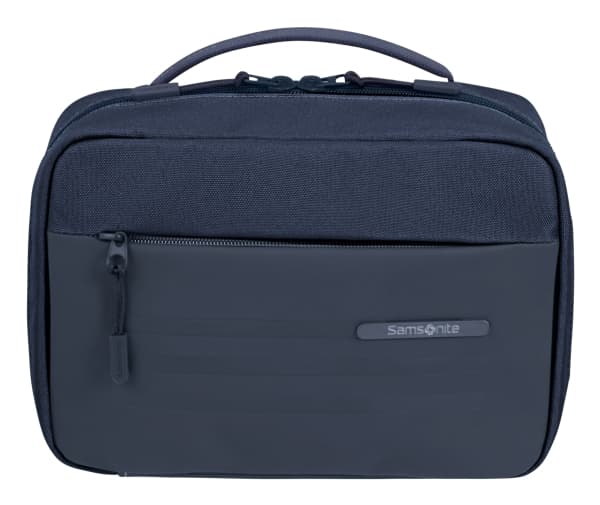 Samsonite Stackd Toilet Kit, Toalettveske, Polyuretan (PU), Resirkulert polyetylentereftalat (rPET), Blå, Monokromatisk, Glidelås, 1 lommer
