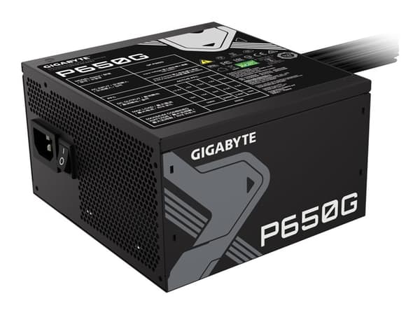 Gigabyte GP-P650G - Strømforsyning (intern) - ATX12V - 80 PLUS Gold - AC 100-240 V - 650 watt - aktiv PFC
