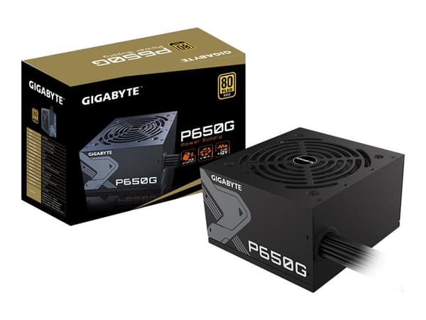 Gigabyte GP-P650G - Strømforsyning (intern) - ATX12V - 80 PLUS Gold - AC 100-240 V - 650 watt - aktiv PFC