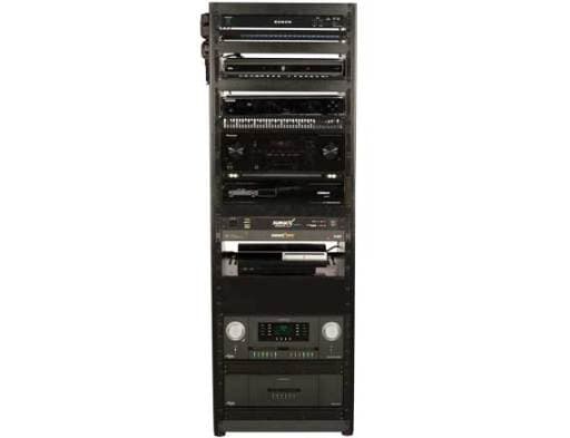 Sanus Component Series CFR1615 - Rack - for AV-system - stål - svart - veggmonterbar, plassering på gulv