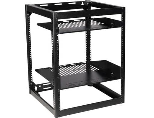 Sanus Component Series CFR1615 - Rack - for AV-system - stål - svart - veggmonterbar, plassering på gulv