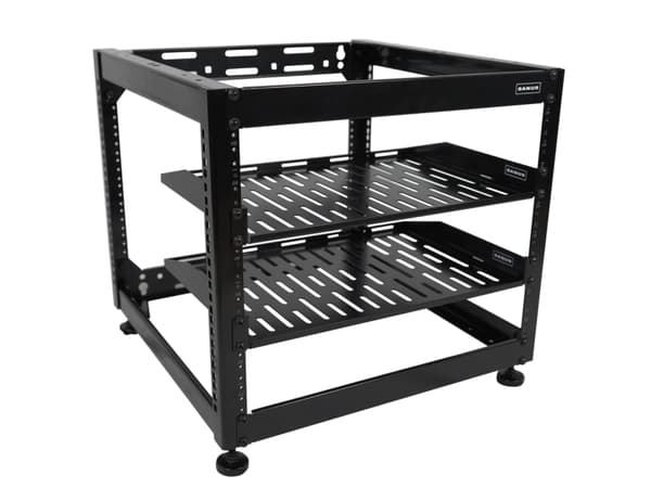 Sanus Component Series - Rack - öppen ram - för AV-system - 26" height, 10U, stackable - kraftigt stål - svart - fristående, väggmonterbar