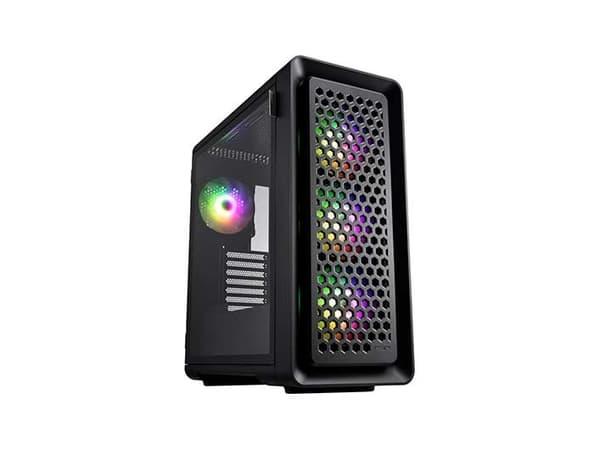 FSP CUT593P - FT - ATX - sidepanel med vindu (herdet glass) - ingen strømforsyning (ATX) - svart - USB/lyd