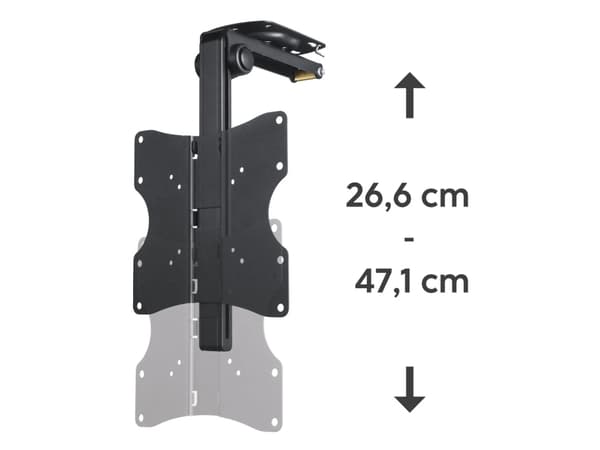 Hama 00220876, 48,3 cm (19"), 116,8 cm (46"), 75 x 75 mm, 200 x 200 mm, Stål, Sort