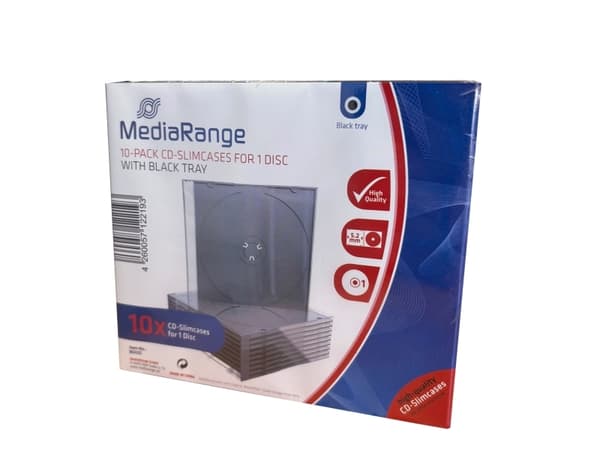 Selek CD Slimcase 5,2 mm 10-pak. Gennemsigtig/sort